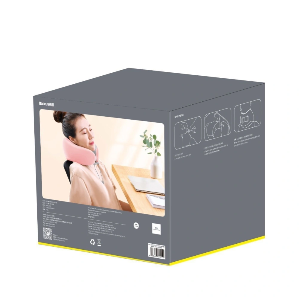 Poduszka podróżna z pianką pamięciową Baseus Thermal Series, z dwoma wkładami (różowa)