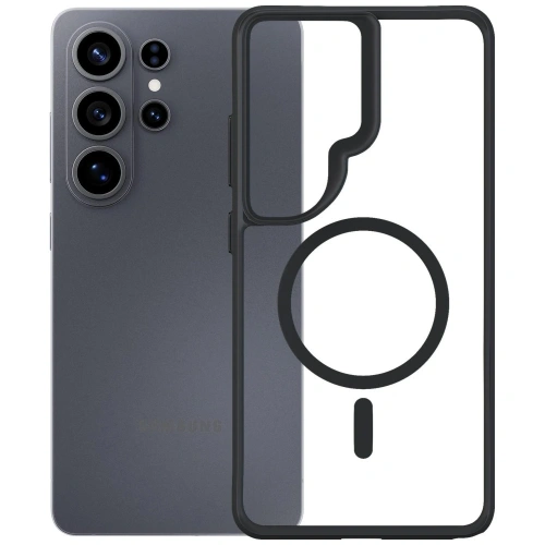 Etui 3MK Satin Armor MagCase do Samsung Galaxy S26 Ultra przezroczysto-czarne