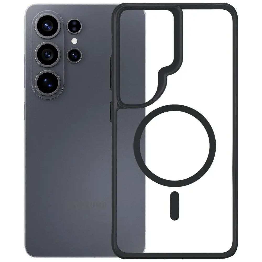 Etui 3MK Satin Armor MagCase do Samsung Galaxy S26 Ultra przezroczysto-czarne