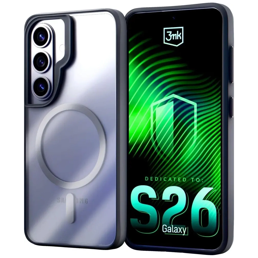 Etui 3MK Satin Armor MagCase do Samsung Galaxy S26 przezroczysto-czarne
