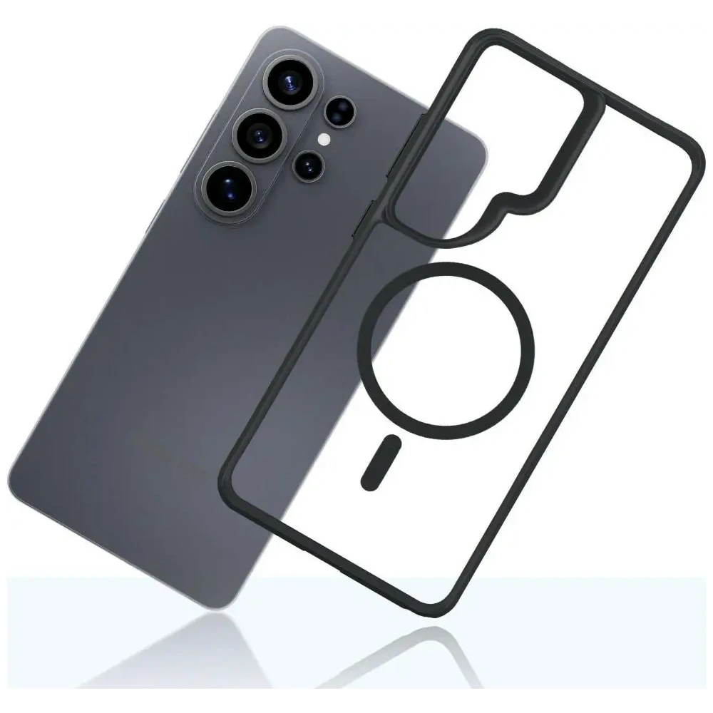 Etui 3MK Satin Armor MagCase do Samsung Galaxy S26 Ultra przezroczysto-czarne