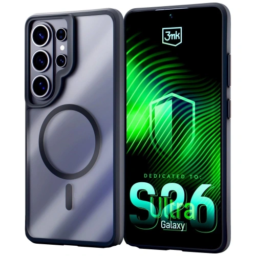 Etui 3MK Satin Armor MagCase do Samsung Galaxy S26 Ultra przezroczysto-czarne
