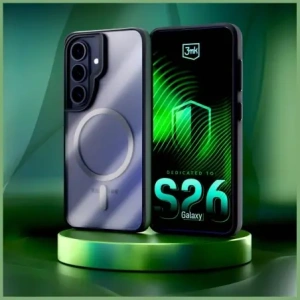 Etui 3MK Satin Armor MagCase do Samsung Galaxy S26 przezroczysto-czarne