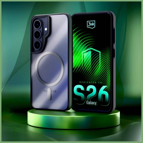 Etui 3MK Satin Armor MagCase do Samsung Galaxy S26 przezroczysto-czarne