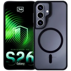 Etui 3MK Satin Armor MagCase do Samsung Galaxy S26 przezroczysto-czarne