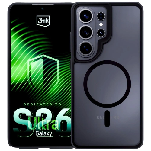 Etui 3MK Satin Armor MagCase do Samsung Galaxy S26 Ultra przezroczysto-czarne