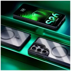 Etui 3MK Satin Armor MagCase do Samsung Galaxy S26 Ultra przezroczysto-czarne