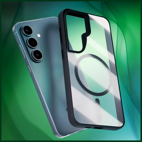 Etui 3MK Satin Armor MagCase do Samsung Galaxy S26 przezroczysto-czarne