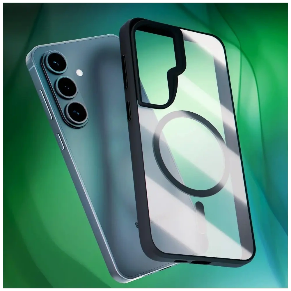 Etui 3MK Satin Armor MagCase do Samsung Galaxy S26 przezroczysto-czarne