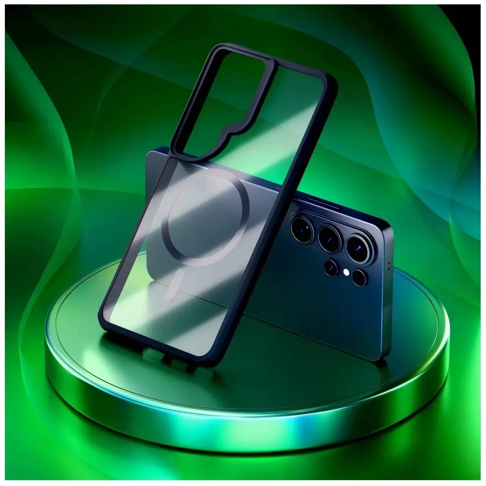 Etui 3MK Satin Armor MagCase do Samsung Galaxy S26 Ultra przezroczysto-czarne