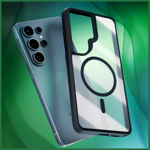 Etui 3MK Satin Armor MagCase do Samsung Galaxy S26 Ultra przezroczysto-czarne