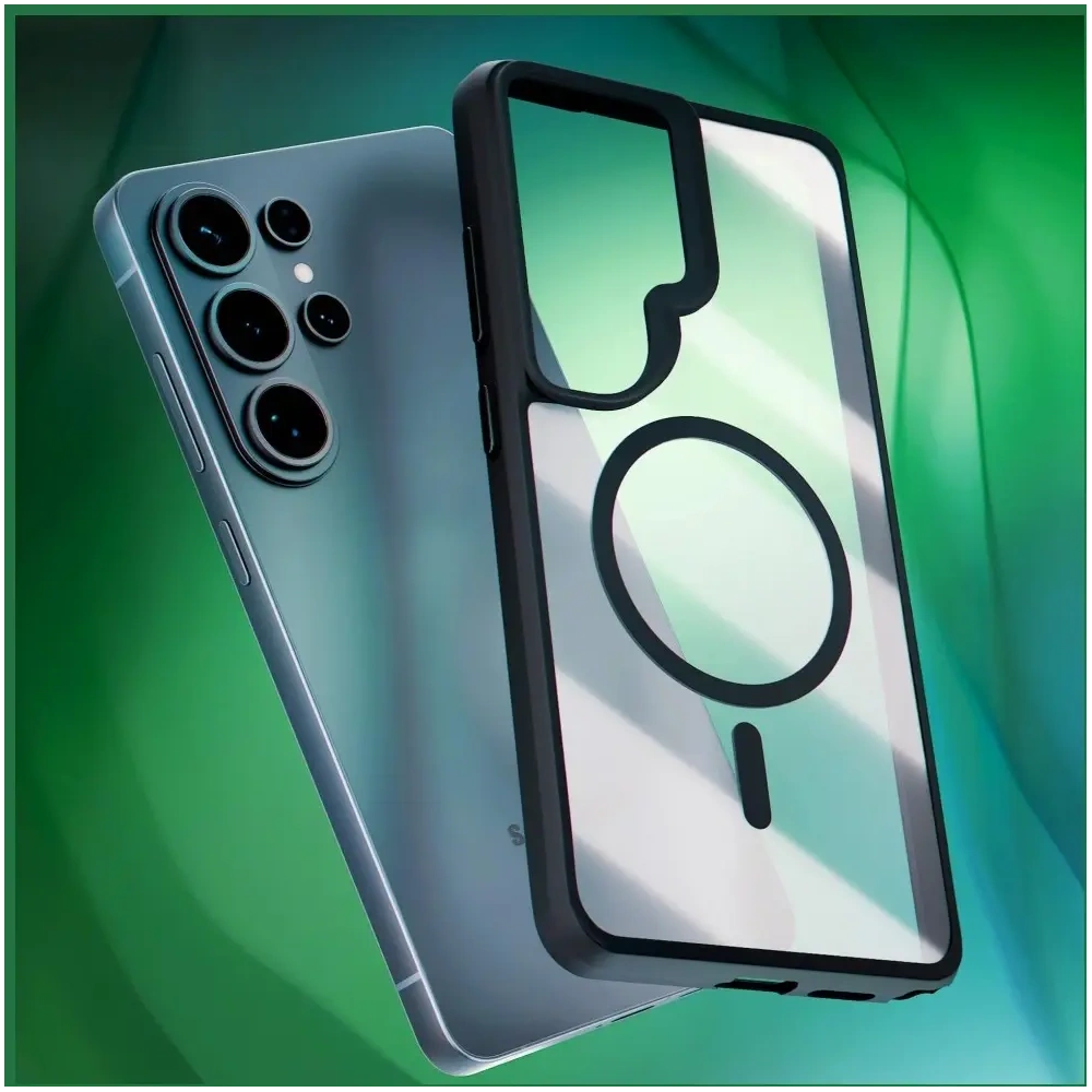 Etui 3MK Satin Armor MagCase do Samsung Galaxy S26 Ultra przezroczysto-czarne