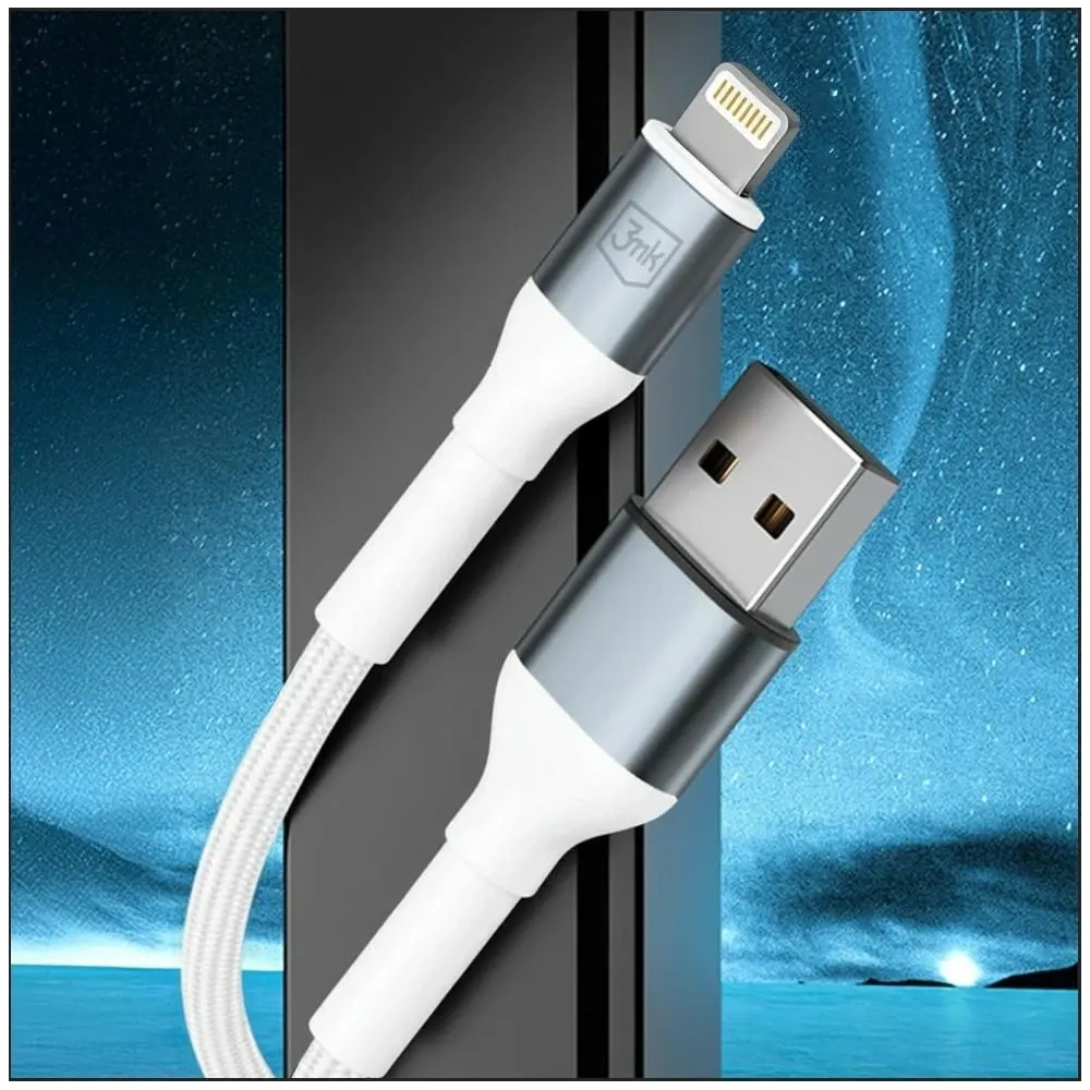 Kabel 3MK Hyper Cable N-SERIES USB-A / Lightning 1m QC 3.0 5V / 2.4A 12W Biały