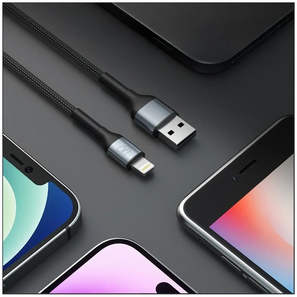 Kabel 3MK Hyper Cable N-SERIES USB-A / Lightning 2m QC 3.0 5V / 2.4A 12W Czarny