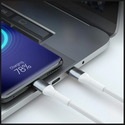 Kabel 3MK Hyper Cable N-SERIES USB-C / USB-C 2m PD 3.0 QC 3.0 20V / 5A 100W Biały