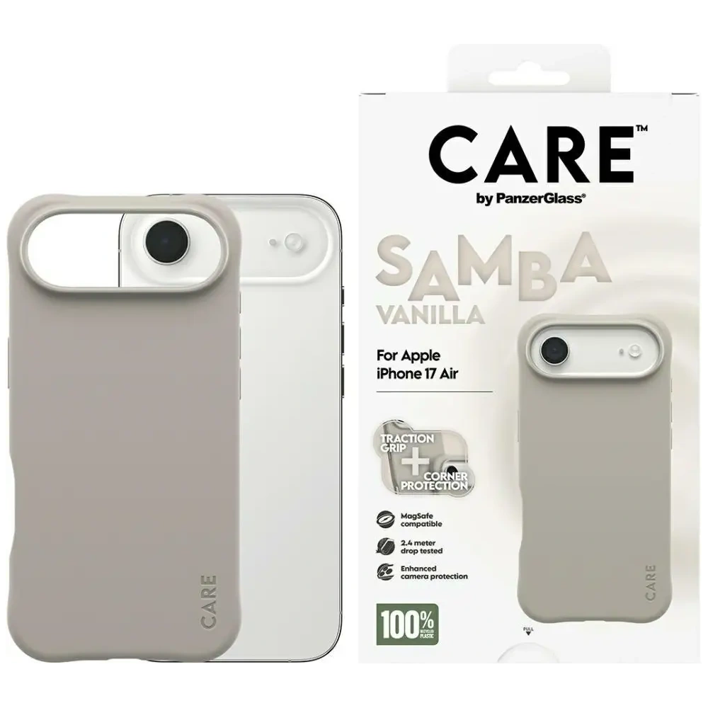 Etui CARE by PanzerGlass Fashionable Samba MagSafe do Apple iPhone Air waniliowy