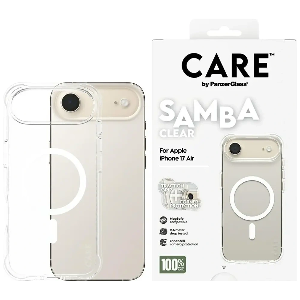 Etui CARE by PanzerGlass Fashionable Samba w. White MagSafe do Apple iPhone Air przezroczysty