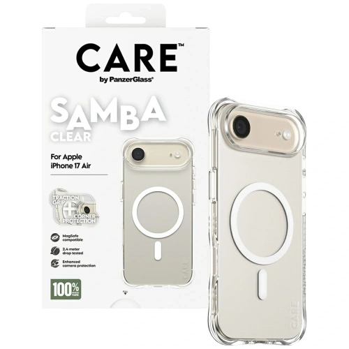 Etui CARE by PanzerGlass Fashionable Samba w. White MagSafe do Apple iPhone Air przezroczysty