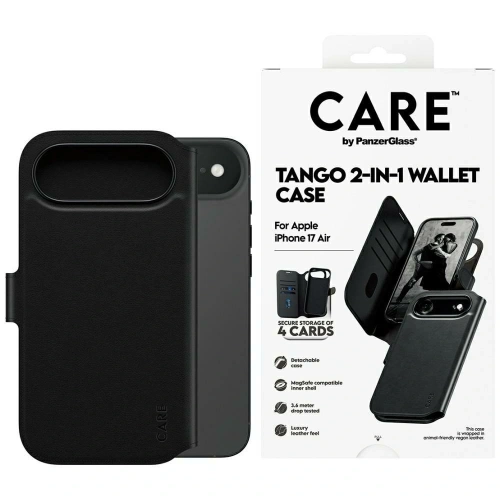 Etui CARE by PanzerGlass Feature Tango 2w1 Wallet Case MagSafe do Apple iPhone Air czarny