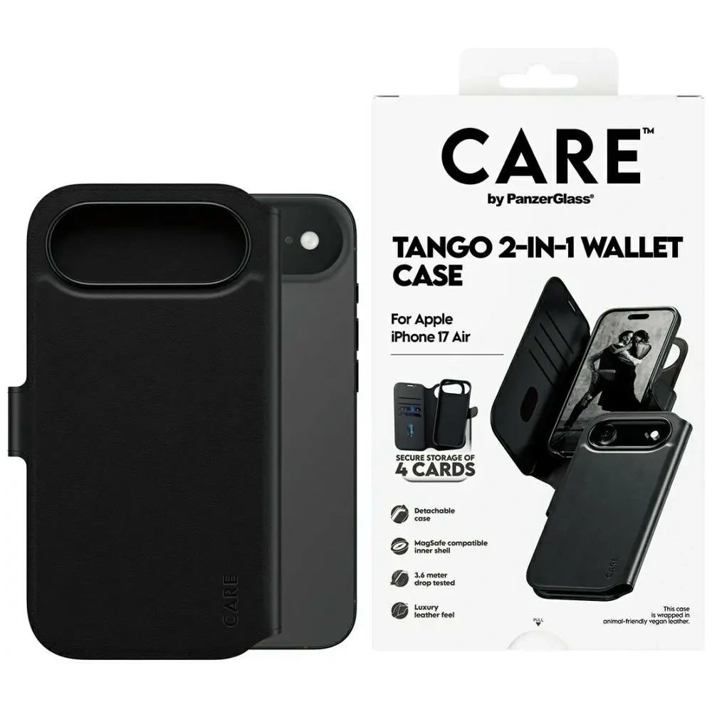 Etui CARE by PanzerGlass Feature Tango 2w1 Wallet Case MagSafe do Apple iPhone Air czarny