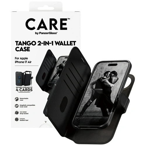 Etui CARE by PanzerGlass Feature Tango 2w1 Wallet Case MagSafe do Apple iPhone Air czarny