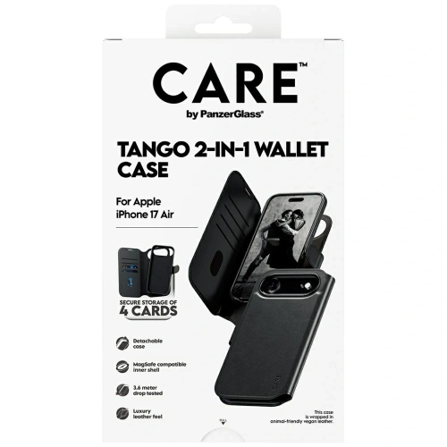Etui CARE by PanzerGlass Feature Tango 2w1 Wallet Case MagSafe do Apple iPhone Air czarny