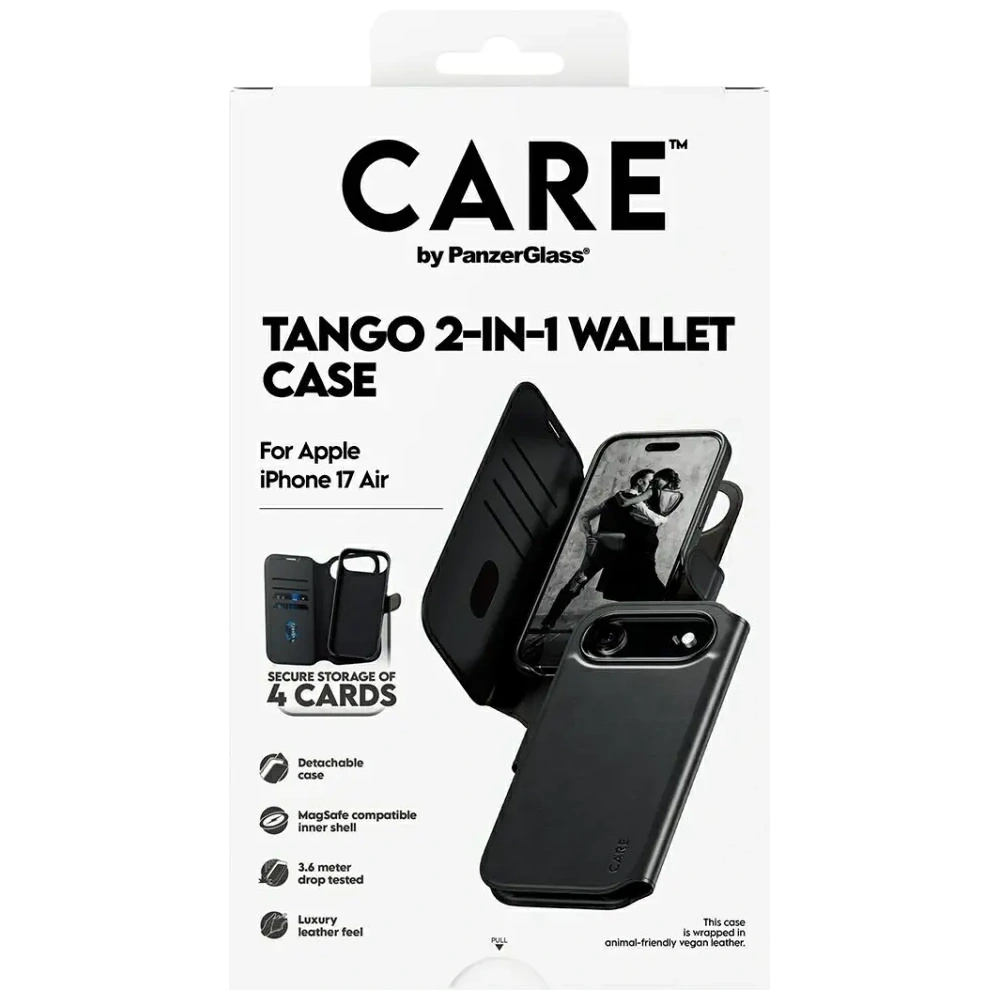 Etui CARE by PanzerGlass Feature Tango 2w1 Wallet Case MagSafe do Apple iPhone Air czarny
