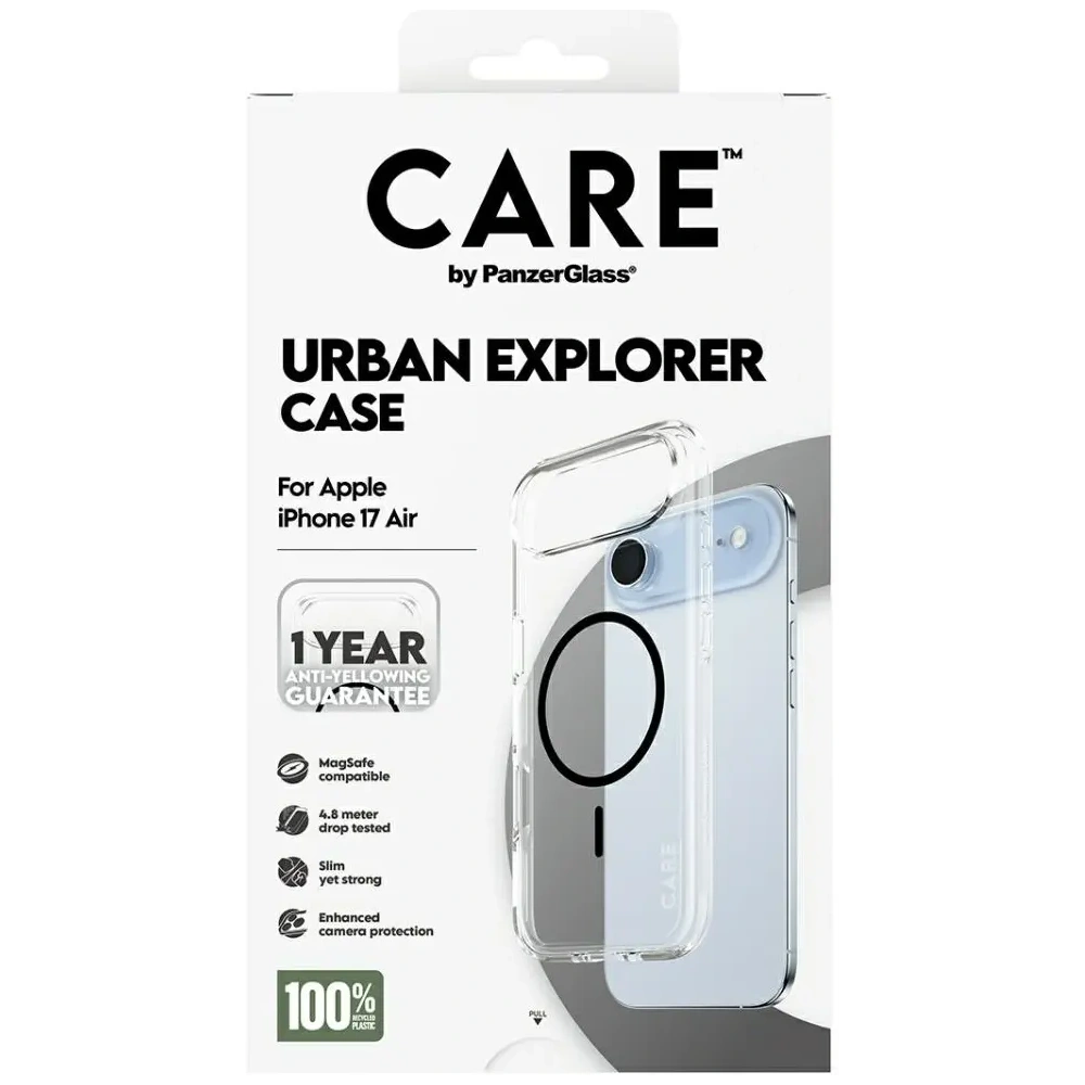 Etui CARE by PanzerGlass Flagship Urban Explorer w. Black MagSafe do Apple iPhone Air przezroczysty