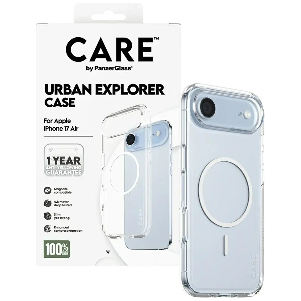 Etui CARE by PanzerGlass Flagship Urban Explorer w. White MagSafe do Apple iPhone Air przezroczysty
