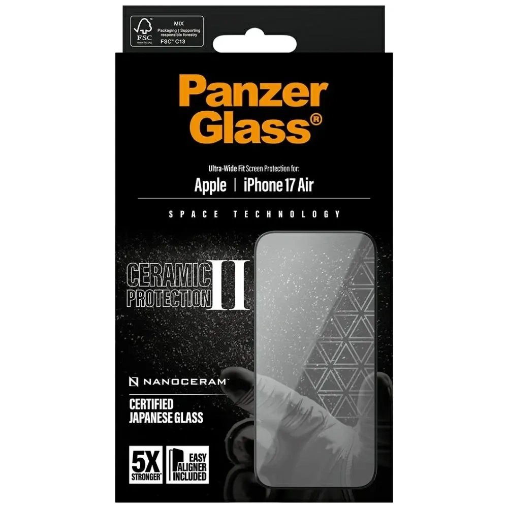 Szkło ceramiczne PanzerGlass Ceramic II Ultra-Wide Fit EasyAligner do Apple iPhone Air