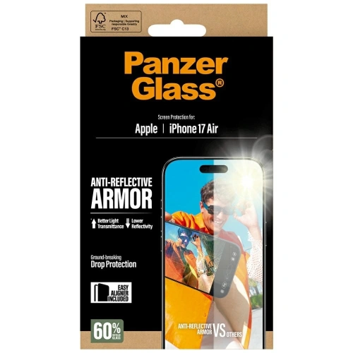 Szkło hartowane PanzerGlass Armor Anti-Reflective EasyAligner do Apple iPhone Air