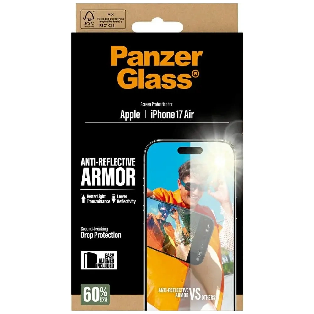 Szkło hartowane PanzerGlass Armor Anti-Reflective EasyAligner do Apple iPhone Air