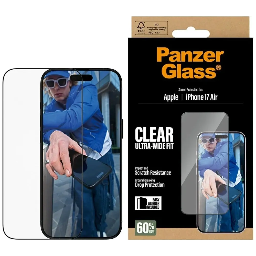 Szkło hartowane PanzerGlass Ultra-Wide Fit EasyAligner do Apple iPhone Air