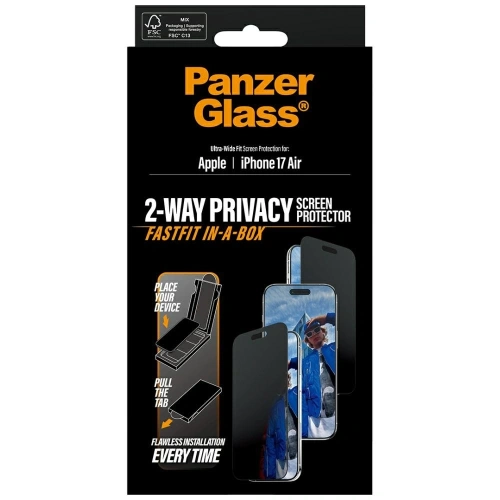 Szkło prywatyzujące PanzerGlass Ultra-Wide Fit Fastfit do Apple iPhone Air