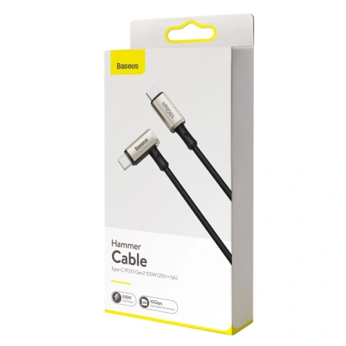 Kup Cablul unghiular USB-C 3.1 Baseus Hammer, 100W, PD, 4K 1.5m (negru-gri) - BSU1702BLKGRY - {ean13} - Sklep Home Screen