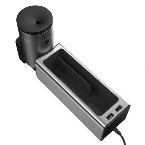 Kup Baseus Deluxe Metall Auto-Organizer mit Getränkehalter, 2x USB-Laden (silber) - BSU1706SLV - {ean13} - Sklep Home Screen