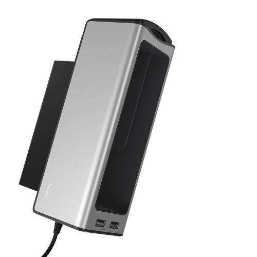 Kup Baseus Deluxe fém autós rendező pohártartóval, 2x USB töltési lehetőség (ezüst) - BSU1706SLV - {ean13} - Sklep Home Screen
