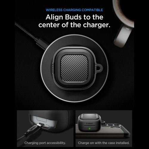 Etui Spigen Rugged Armor do Samsung Galaxy Buds 4 / 4 Pro Matte Black