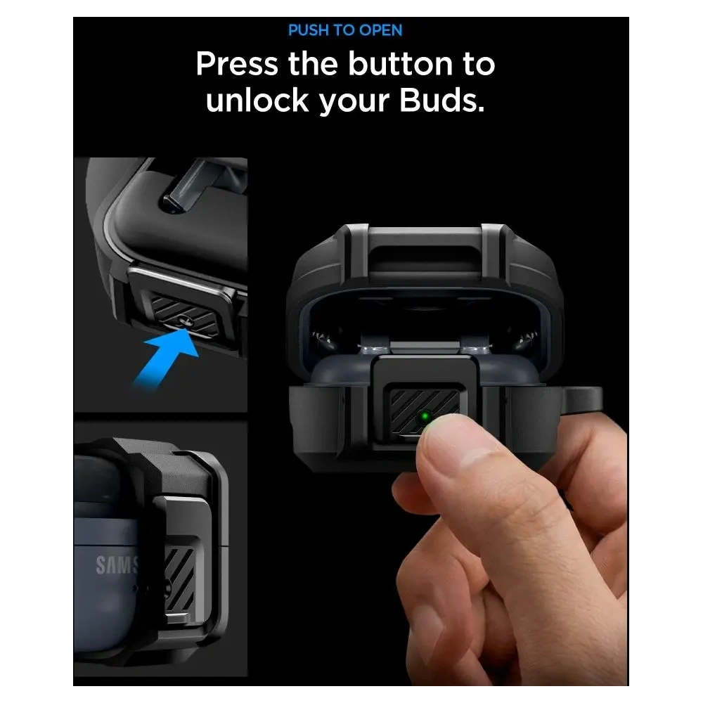 Etui Spigen Lock Fit do Samsung Galaxy Buds 4 / 4 Pro Matte Black