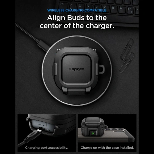 Etui Spigen Lock Fit do Samsung Galaxy Buds 4 / 4 Pro Matte Black