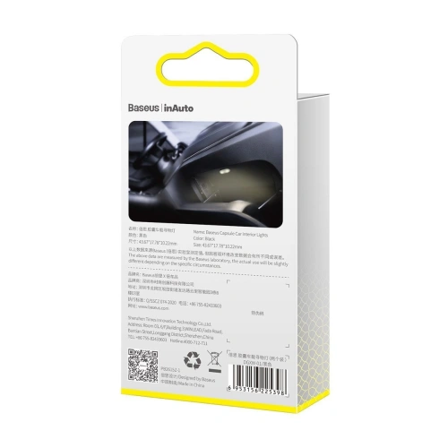Buy Baseus Capsule car lamp for interior lighting, 2 pcs. (black) - BSU1709BLK - {ean13} - Home Screen Store Europe