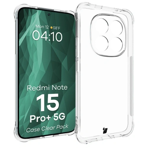 Elastyczne etui + 2x folia na ekran Bizon Case Clear Pack do Xiaomi Redmi Note 15 Pro+ Plus 5G