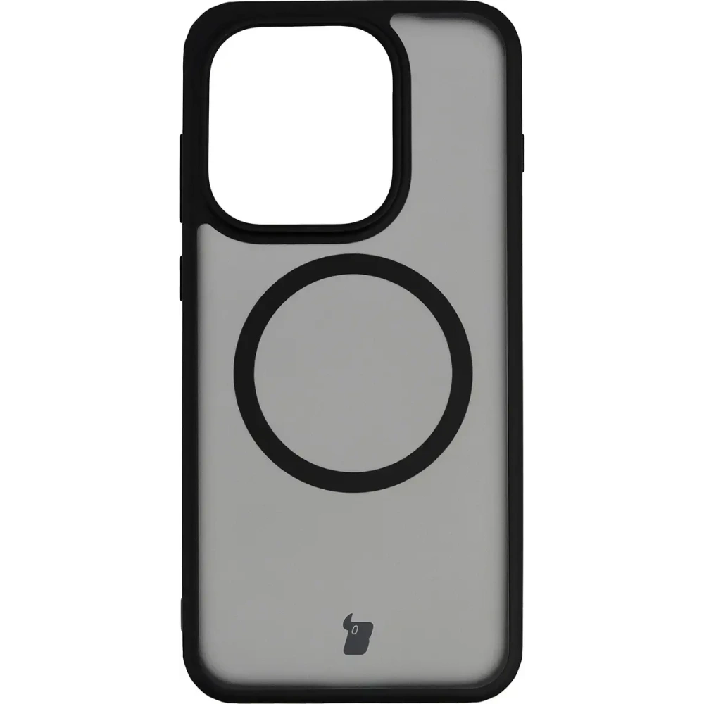 Etui z pierścieniem magnetycznym + szkło hartowane Bizon MatteO Pack do Oppo Find X9, przydymione-czarne