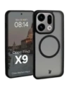 Etui z pierścieniem magnetycznym + szkło hartowane Bizon MatteO Pack do Oppo Find X9, przydymione-czarne