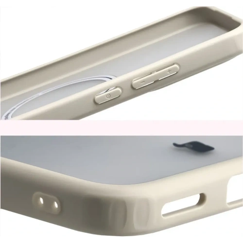 Etui z pierścieniem magnetycznym + szkło hartowane Bizon MatteO Pack do Xiaomi POCO F7, przydymione-beżowe