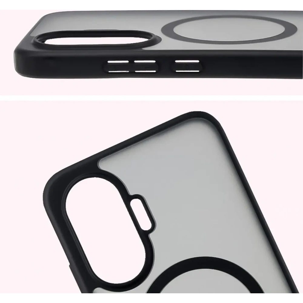 Etui z pierścieniem magnetycznym + szkło hartowane Bizon MatteO Pack do Xiaomi POCO F7, przydymione-czarne