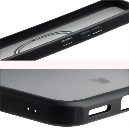 Etui z pierścieniem magnetycznym + szkło hartowane Bizon MatteO Pack do Xiaomi POCO F7, przydymione-czarne