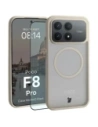 Etui z pierścieniem magnetycznym + szkło hartowane Bizon MatteO Pack do Xiaomi POCO F8 Pro, przydymione-beżowe
