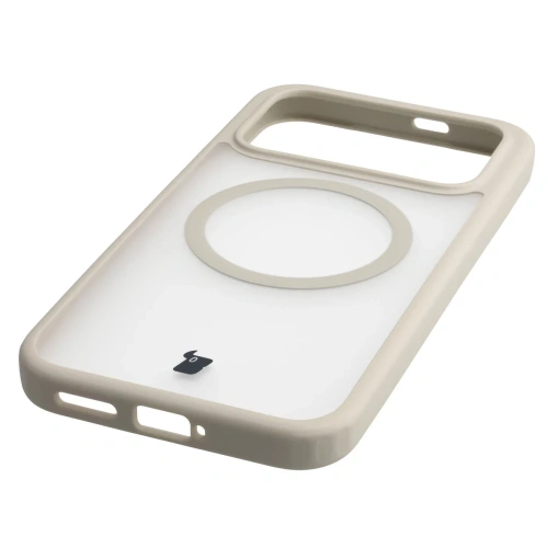 Etui z pierścieniem magnetycznym + szkło hartowane Bizon MatteO Pack do Xiaomi POCO F8 Pro, przydymione-beżowe