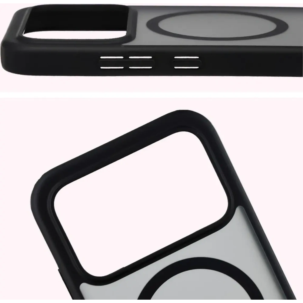 Etui z pierścieniem magnetycznym + szkło hartowane Bizon MatteO Pack do Xiaomi POCO F8 Pro, przydymione-czarne